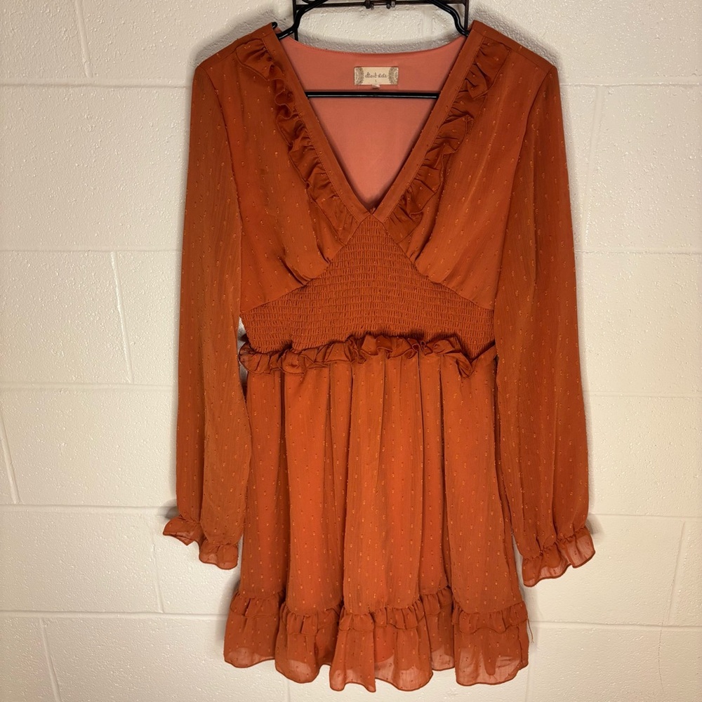 Orange Altar’d State Polka Dot Babydoll Dress